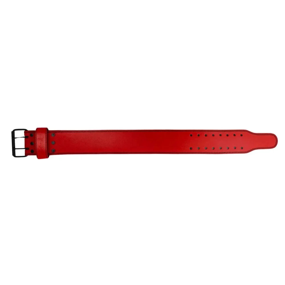 Customizable Red Leather Weight Lifting Belt - Laser Engraving