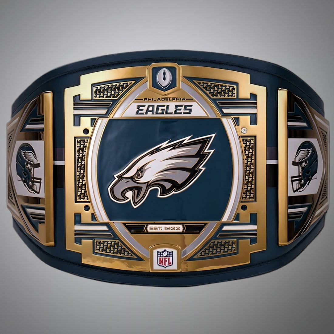 Philadelphia Eagles Championship Belt featuring WWE and NFL Legacy Title design.