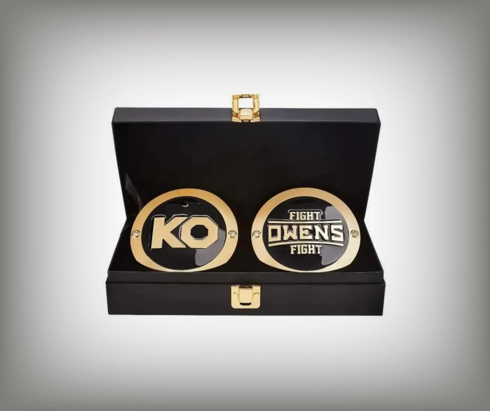WWE championship title box set featuring Kevin Owens side plates.