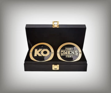 WWE championship title box set featuring Kevin Owens side plates.