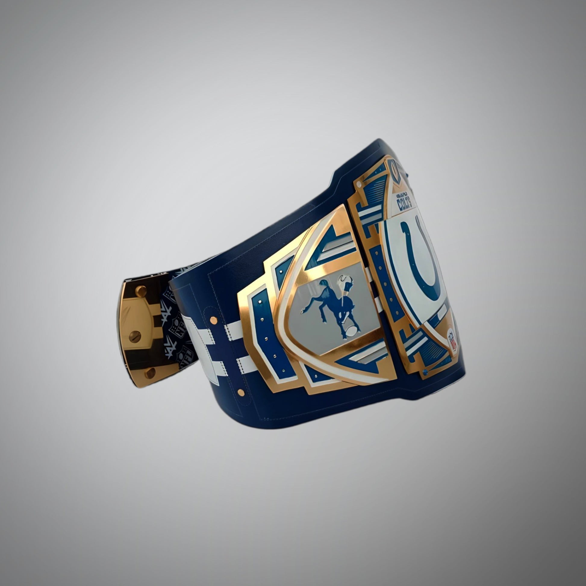 Indianapolis Colts WWE-style belt showcasing NFL legacy branding.