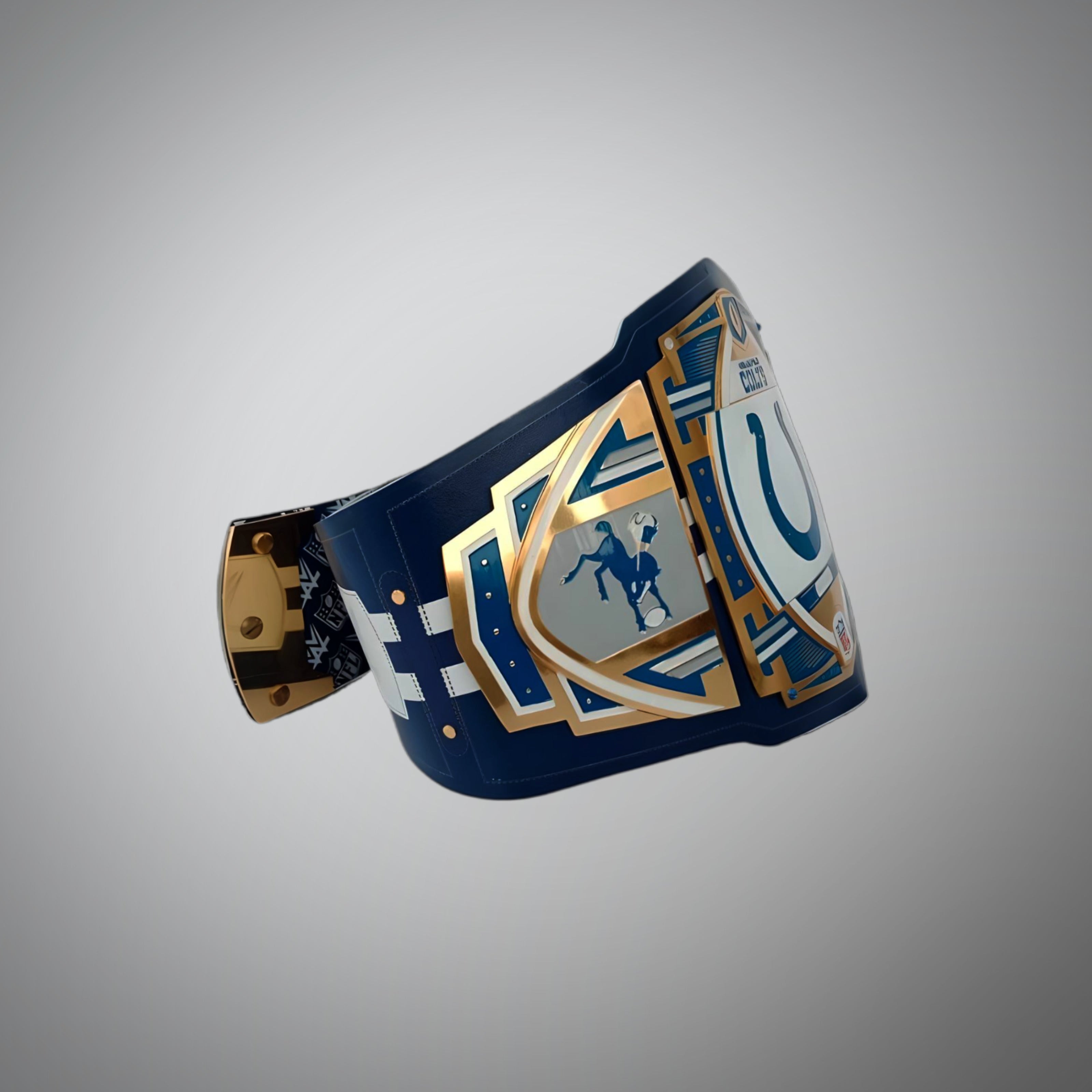 Indianapolis Colts WWE-style belt showcasing NFL legacy branding.