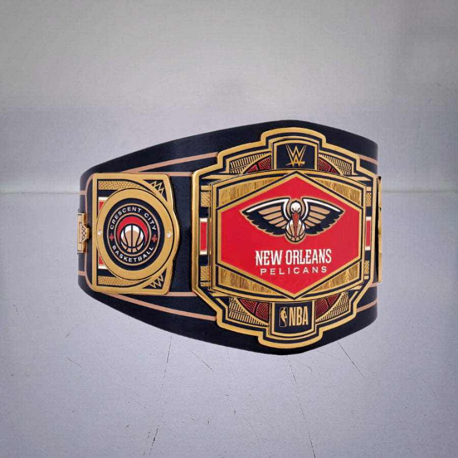 Exclusive WWE NBA New Orleans Pelicans Title Belt with legacy style.