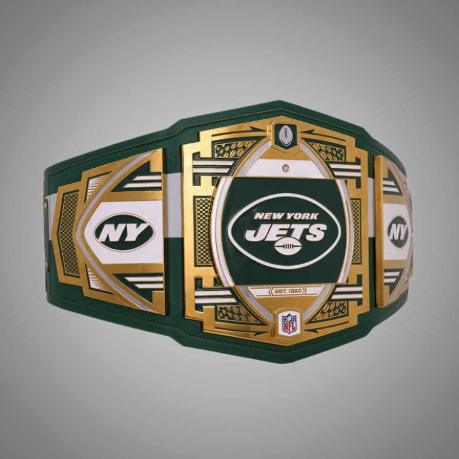 New York Jets Championship Belt featuring WWE NFL Legacy Title design.