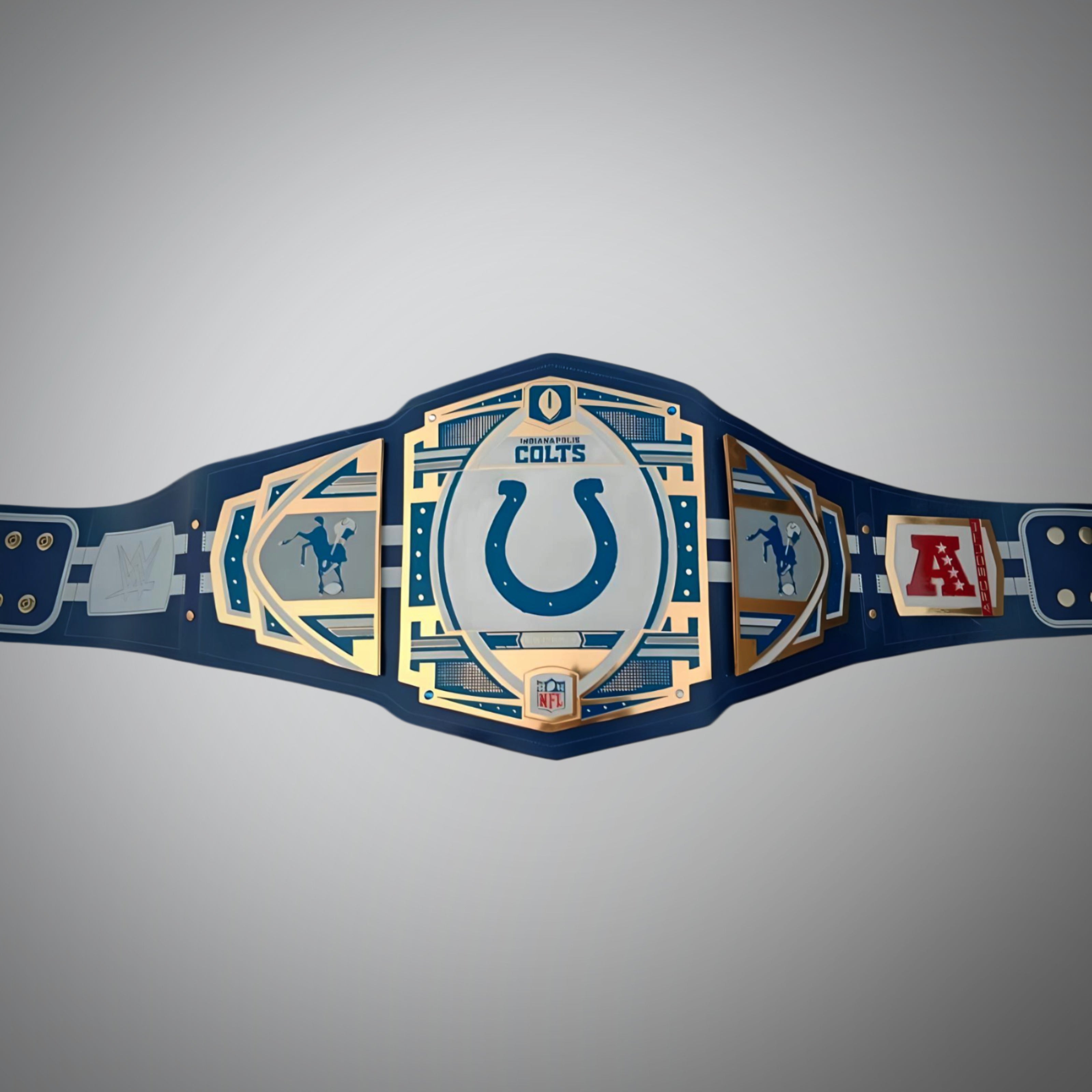 Ultimate fan collectible – Indianapolis Colts WWE belt with NFL legacy theme.
